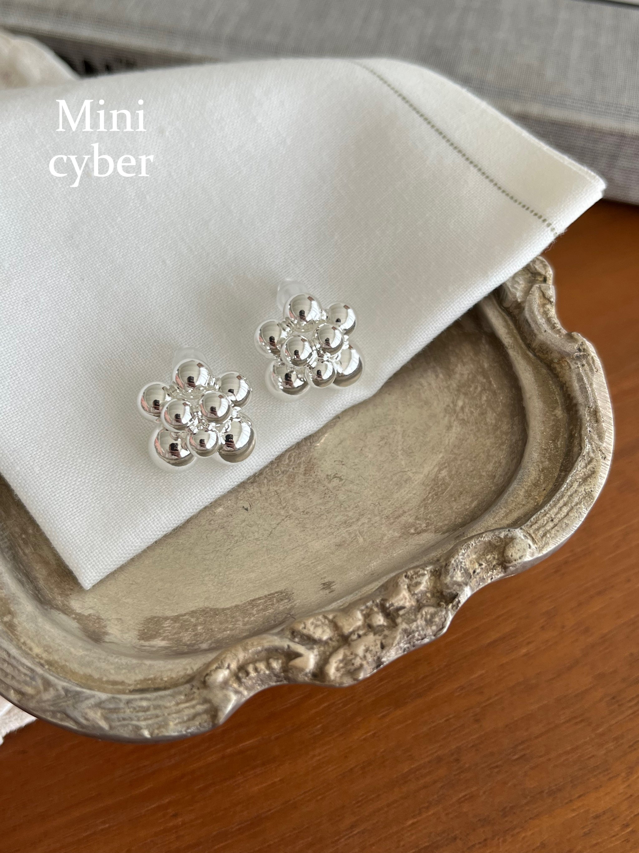 Silver Bubble Stud Earrings