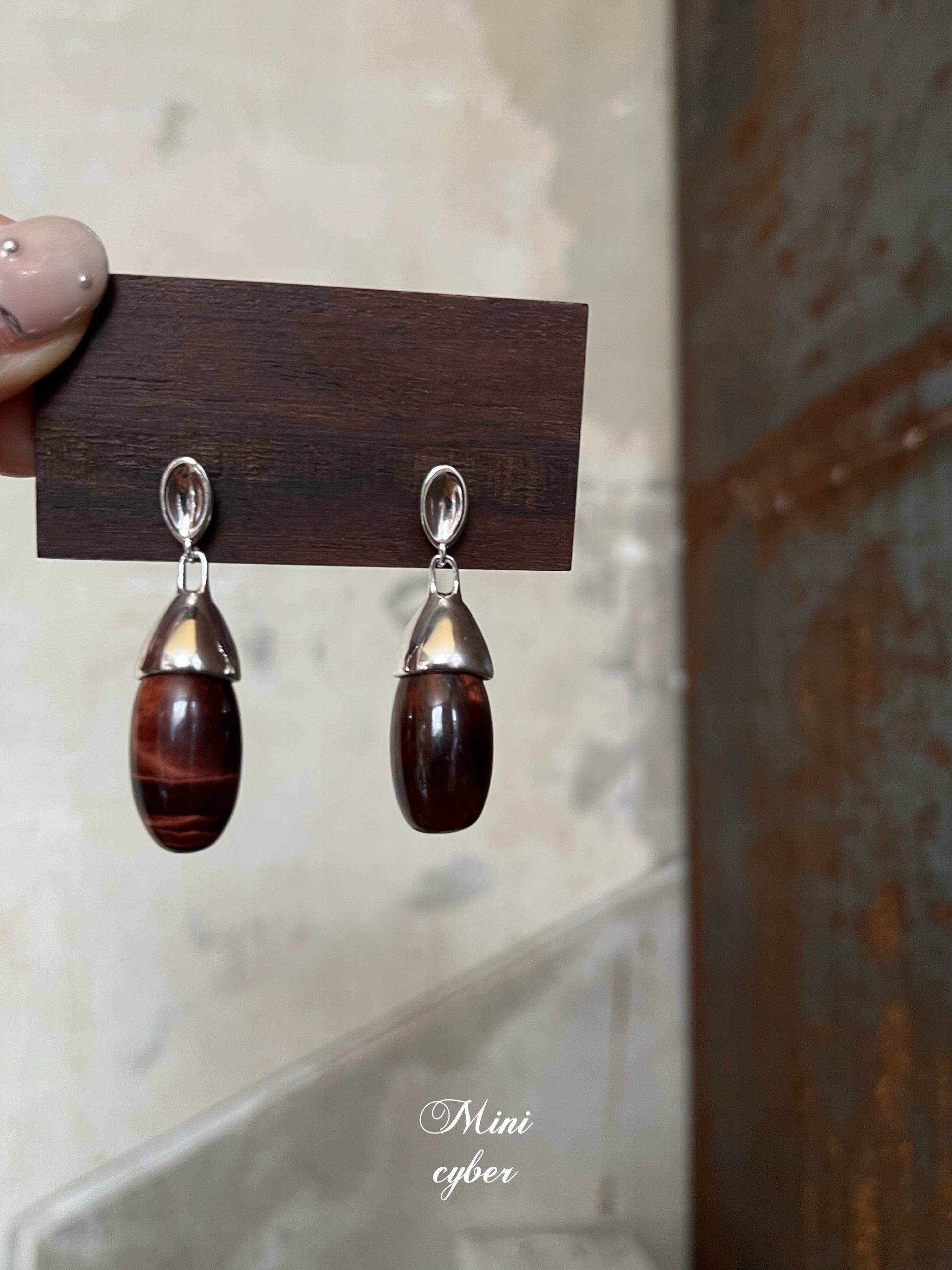African Sunset Tiger Eye Studs