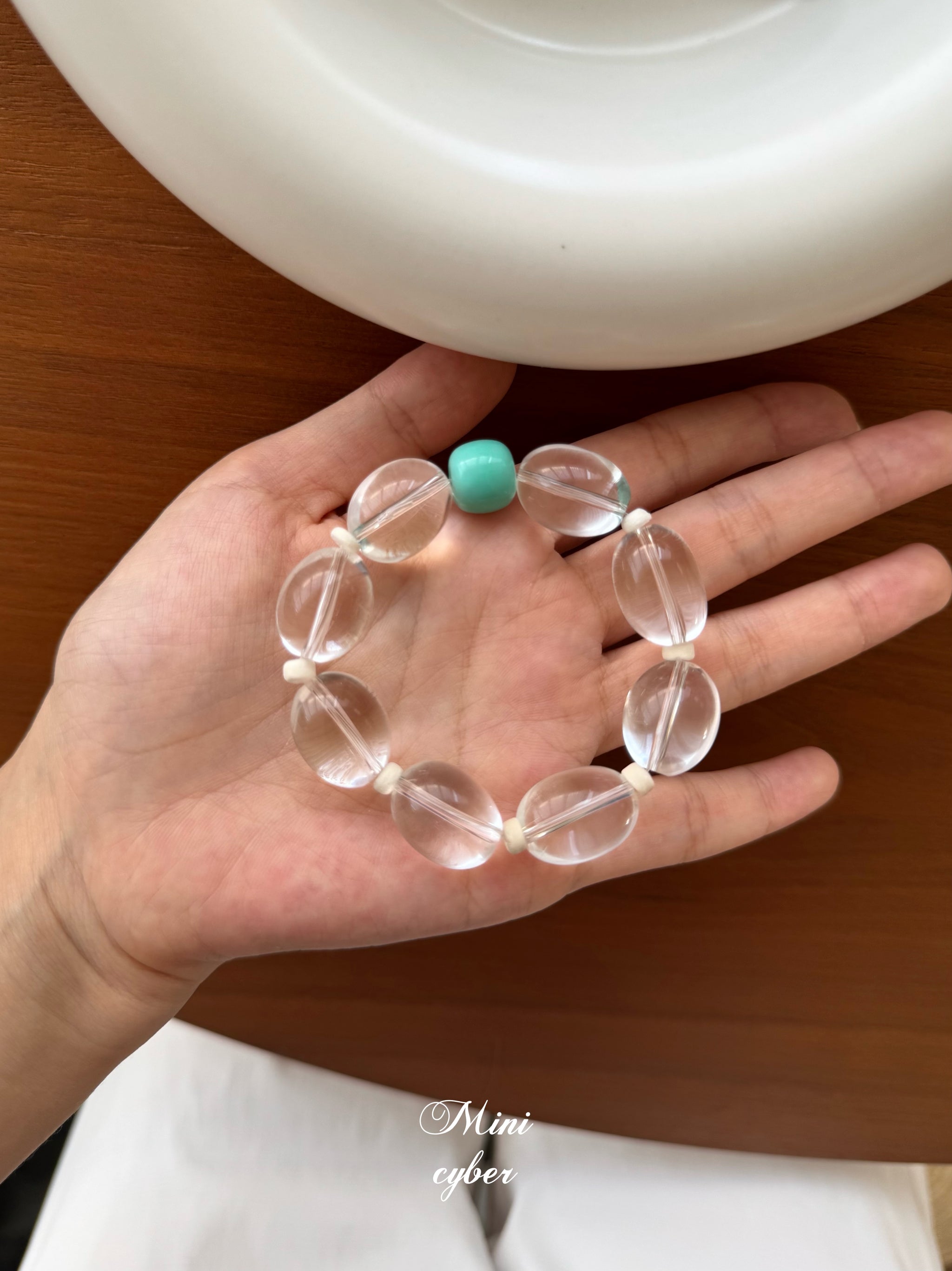 Egg-Shaped Clear Quartz Bracelet Collection