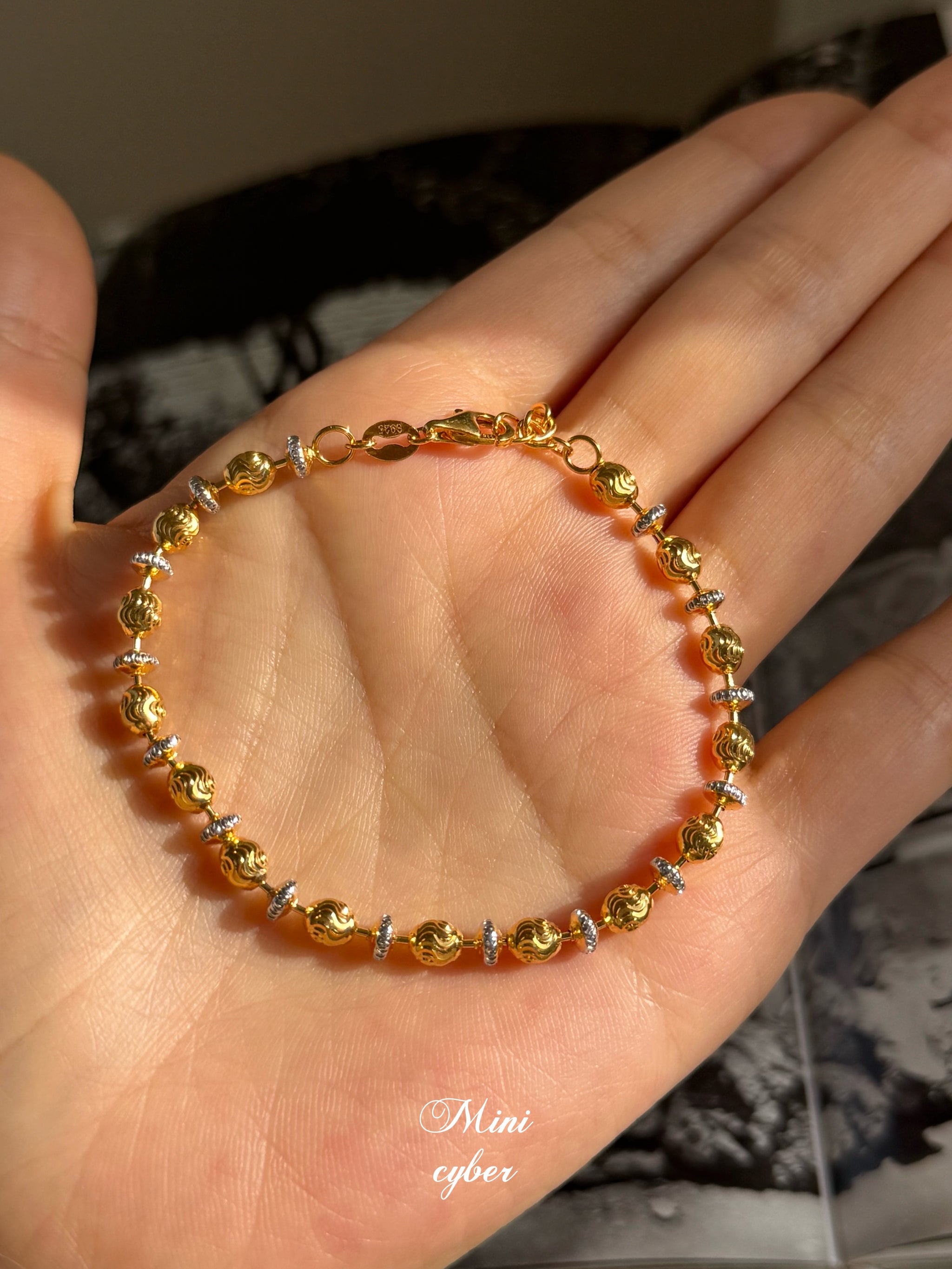 Italian Laser-Carved Ripple Bracelet