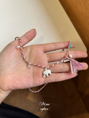 Blush Elephant Weave Necklace