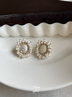 Lustre Pearl Petals Earrings