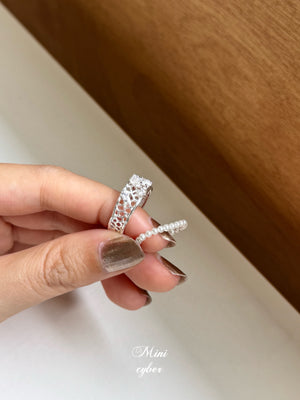 Silver Lace & Pearl Ring Collection