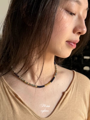 Autumn Sky Blue Bead Chain Necklace