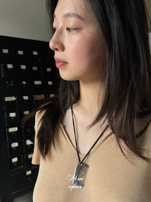 Sterling Silver Comb Cord Necklace