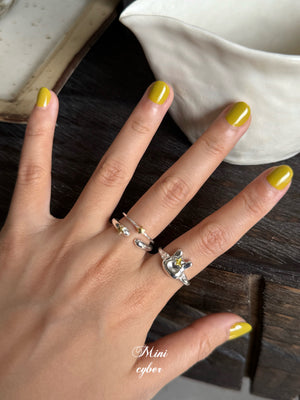 Rabbit & Star Silver Ring Collection