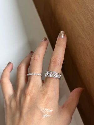 Silver Lace & Pearl Ring Collection