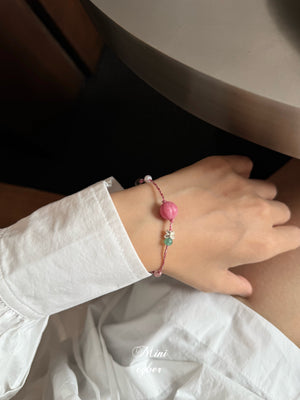 Blush & Silver Braid Bracelet