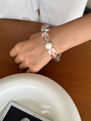 Egg-Shaped Clear Quartz Bracelet Collection
