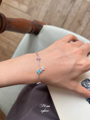 Rainbow Clover Zircon Bracelet
