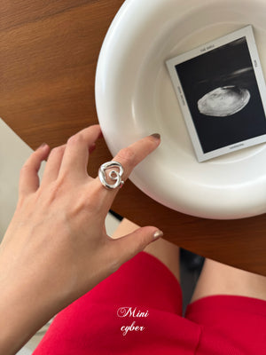 Open Heart Bold Silver Ring