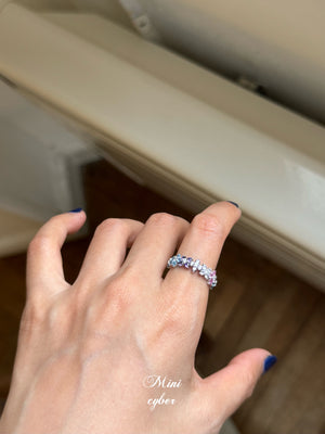 Rainbow Clover Zircon Ring