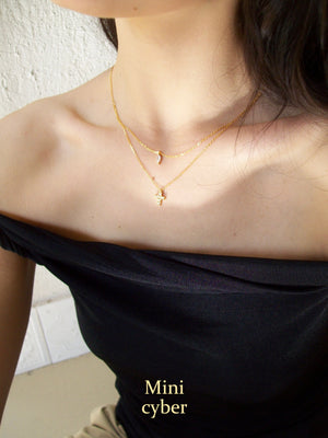 Dual Layer Golden Cross Pendant Necklace