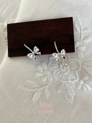 Silver Butterfly Bow Earrings