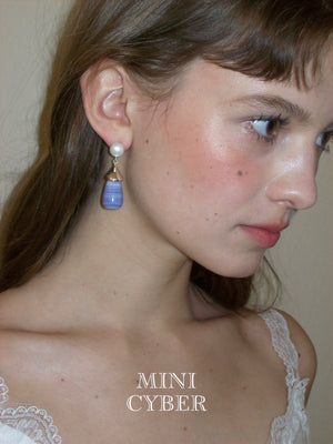 Azure Artistry Marble Drops Earrings
