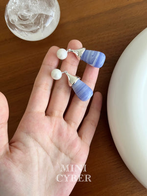 Azure Artistry Marble Drops Earrings