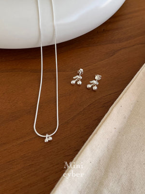 Petite Silver Cherry Necklace