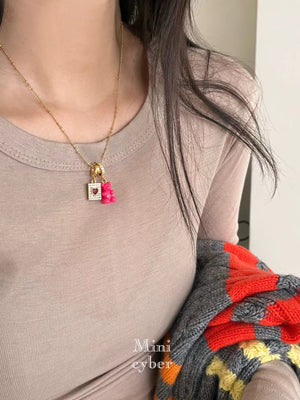 Whimsical Teddy Pendant Necklace