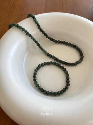 Enigmatic Jade Bead Chain Necklace