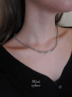 Playful Multielement Dual-Layer Chain Necklace