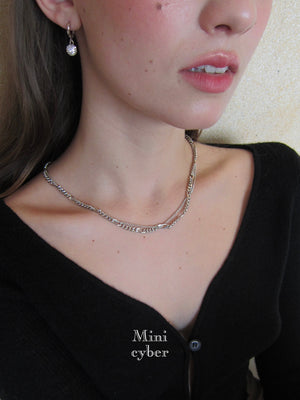 Playful Multielement Dual-Layer Chain Necklace