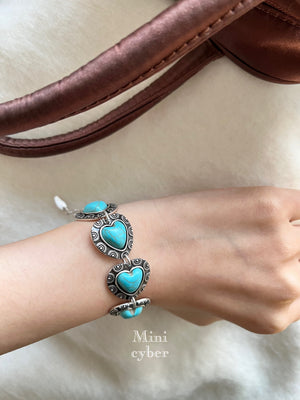 Bohemian Turquoise Heart Bracelet