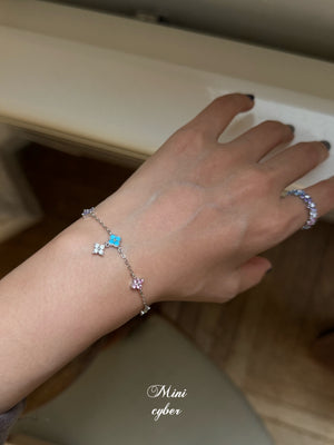 Rainbow Clover Zircon Bracelet
