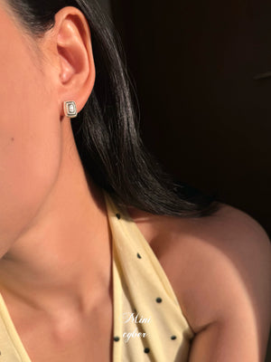 Silver Filigree Gem Studs