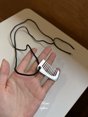 Sterling Silver Comb Cord Necklace