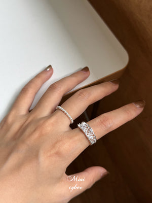 Silver Lace & Pearl Ring Collection