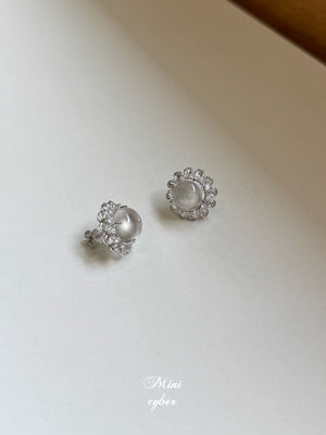 Jadeite Moonlit Stud Earrings