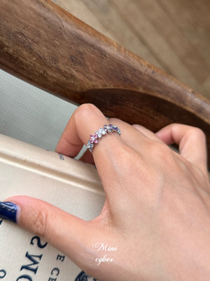 Rainbow Clover Zircon Ring