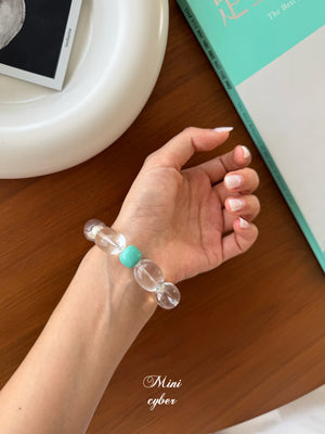 Egg-Shaped Clear Quartz Bracelet Collection