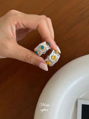 Gem Daisy Sterling Ring Collection