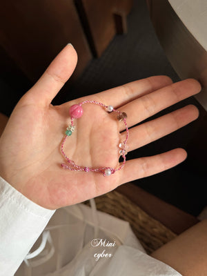 Blush & Silver Braid Bracelet