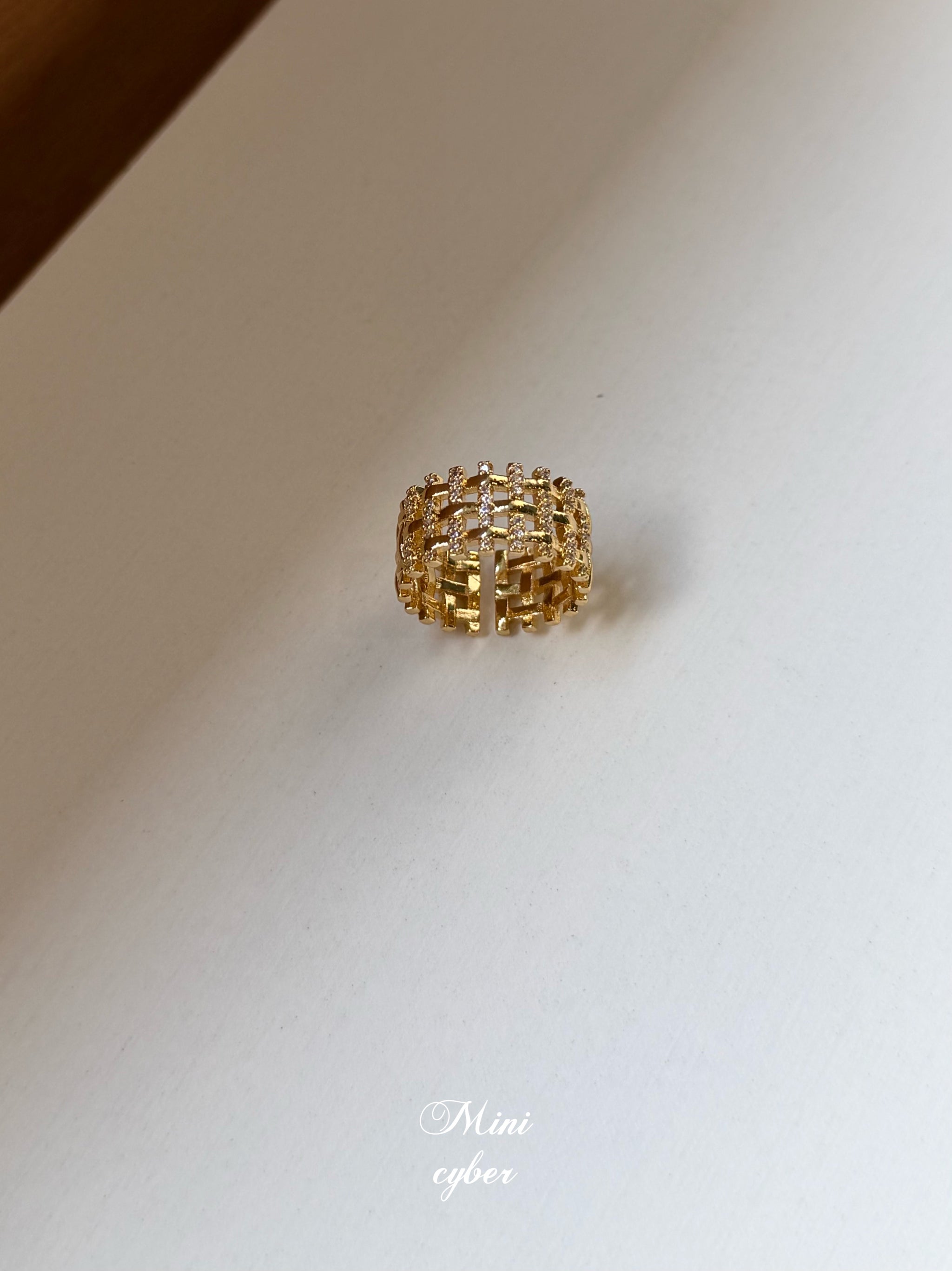 Lattice Weave Gold Ring