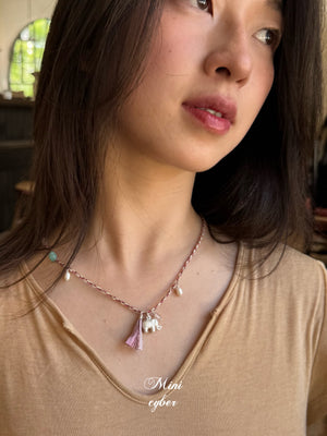 Blush Elephant Weave Necklace