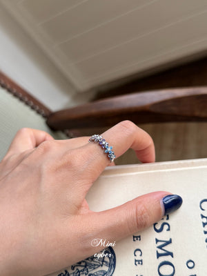 Rainbow Clover Zircon Ring