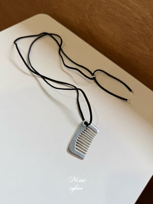 Sterling Silver Comb Cord Necklace