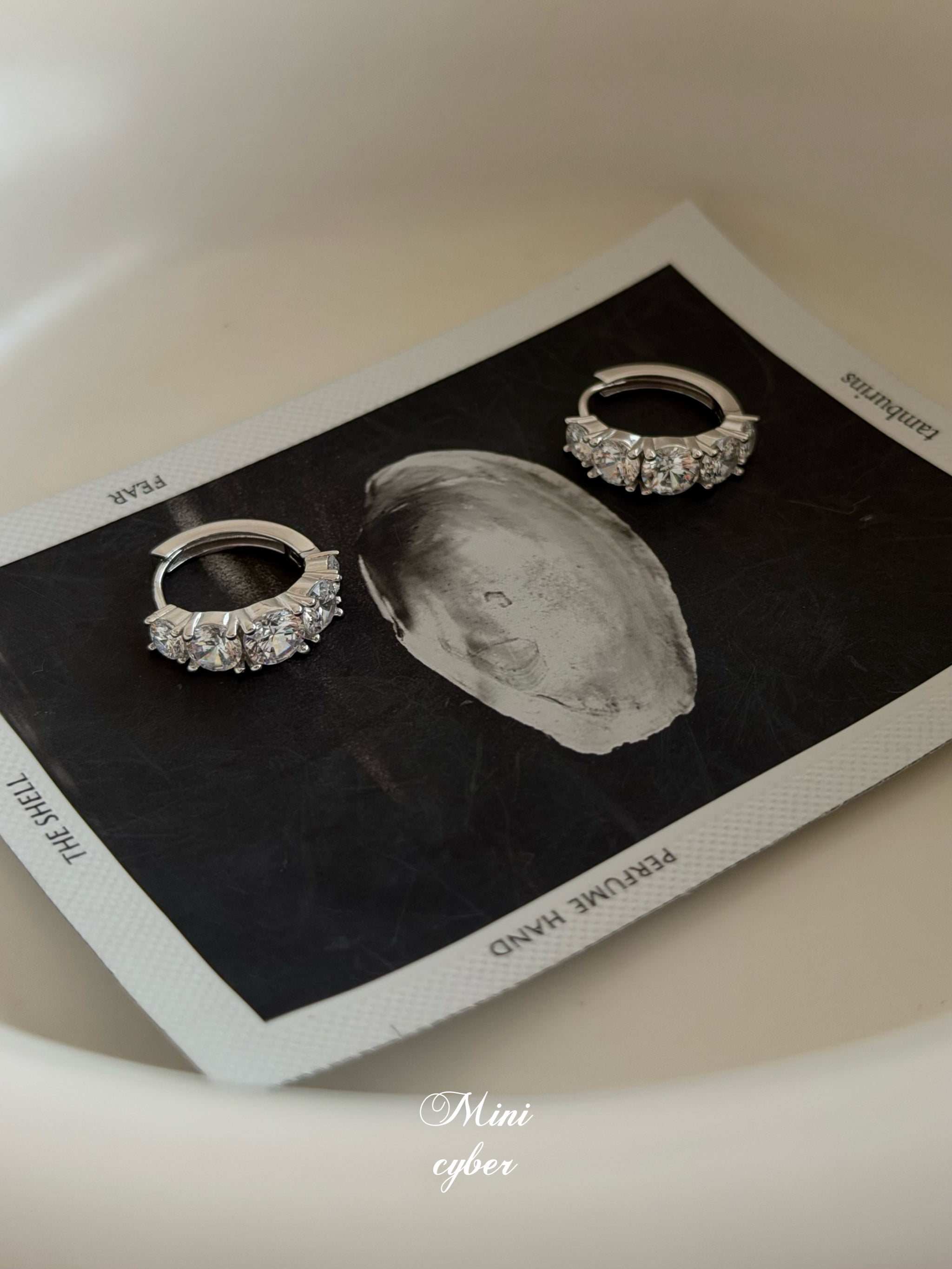 Silver Curved Bar Stud Earrings