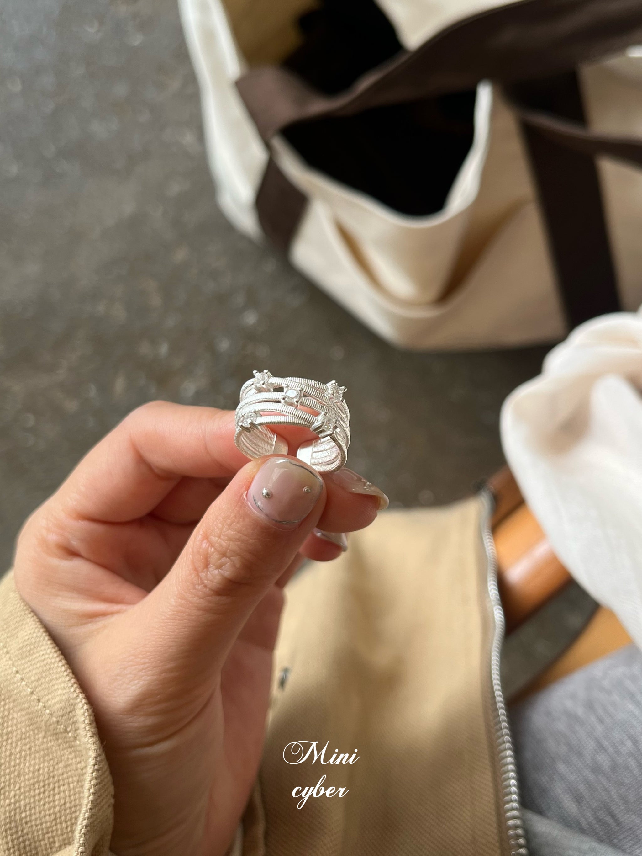 Sculptural Intertwine Zircon Ring