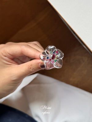 Crystal Blossom Rainbow Ring