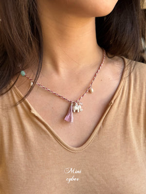 Blush Elephant Weave Necklace