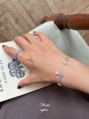 Rainbow Clover Zircon Bracelet