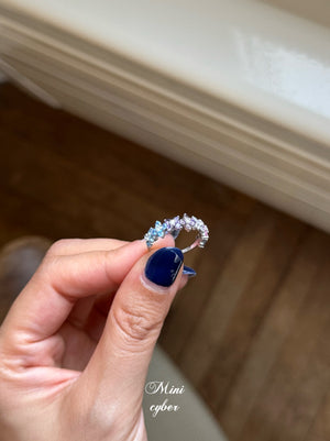 Rainbow Clover Zircon Ring