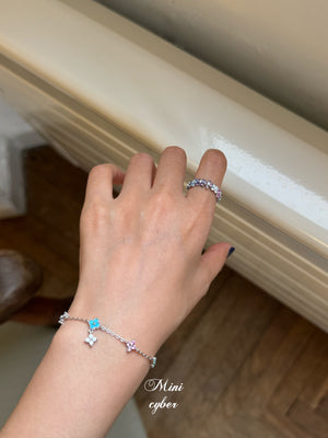 Rainbow Clover Zircon Bracelet