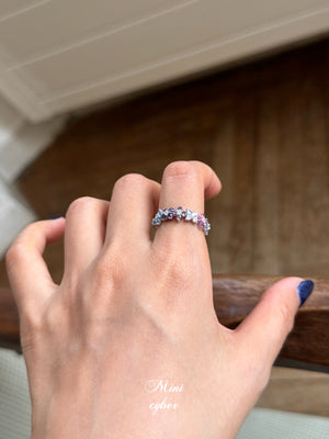 Rainbow Clover Zircon Ring