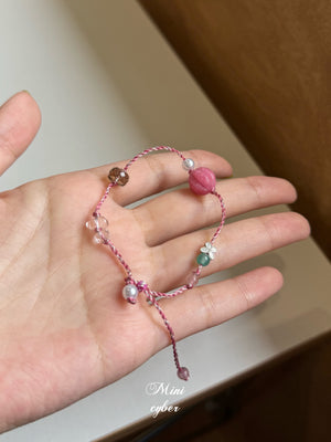 Blush & Silver Braid Bracelet