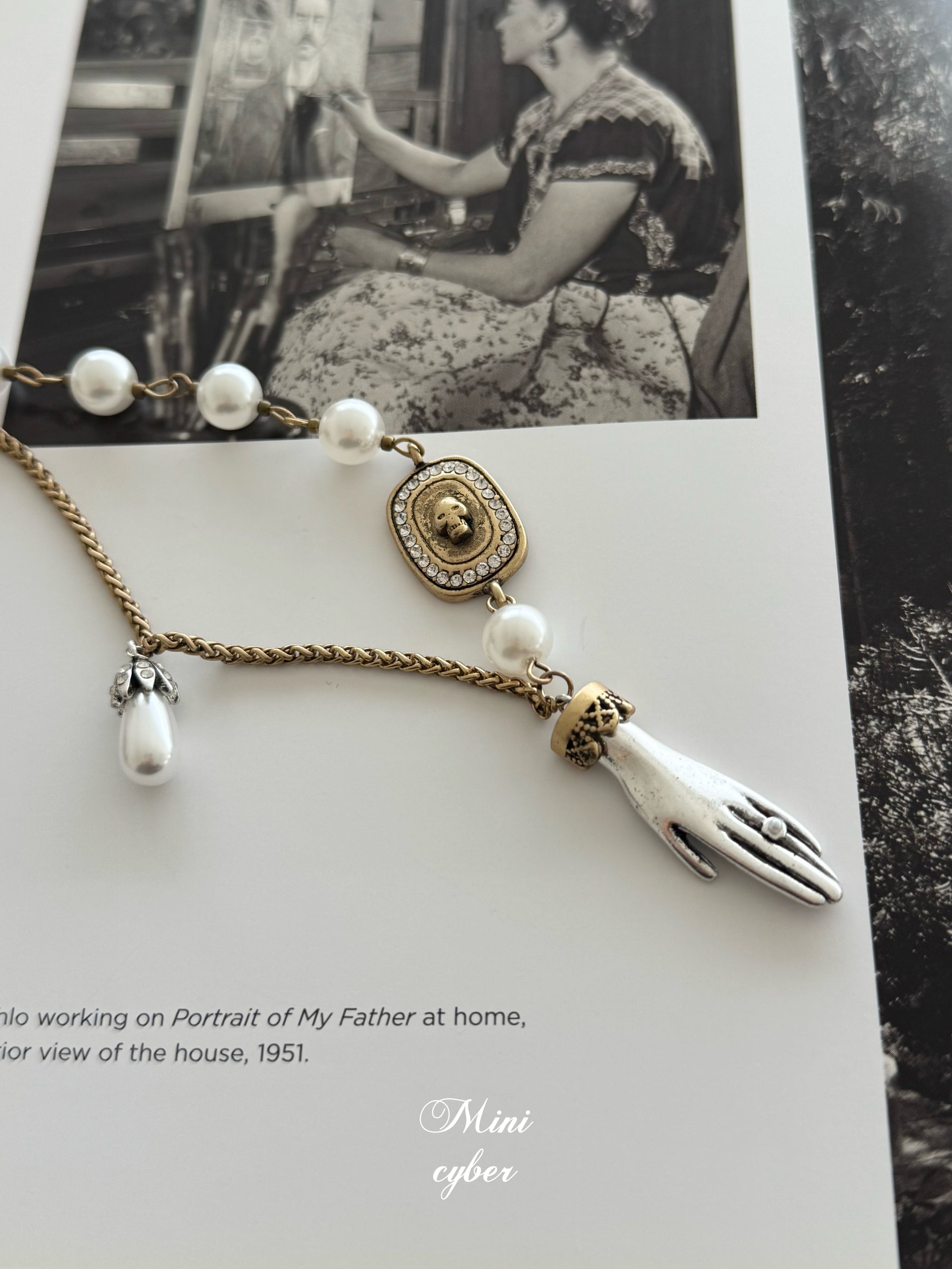 Sculpted Muse Hand Necklace