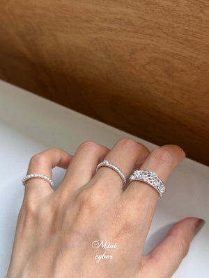 Silver Lace & Pearl Ring Collection